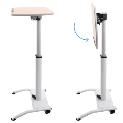 Cruizer Pivot Mobile Podium – Tilting Desktop And Pneumatic Height Adjustment – White – Stand Steady 6 Cruizer Pivot Mobile Podium – Tilting Desktop And Pneumatic Height Adjustment – White – Stand Steady - Image 6
