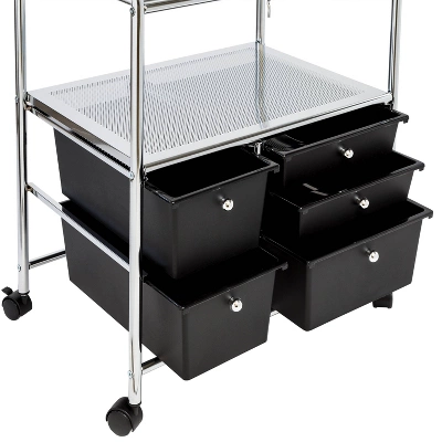Honey-Can-Do 5 Drawer Rolling File Cart Black 3 Honey-Can-Do 5 Drawer Rolling File Cart Black - Image 3