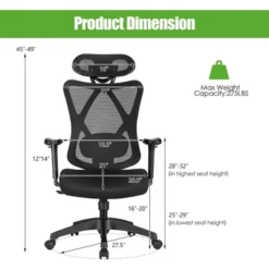 Costway Ergonomic High Back Mesh Office Chair W/ Adjustable Lumbar Support 15 Costway Ergonomic High Back Mesh Office Chair W/ Adjustable Lumbar Support -WorkHaven Sales Shop GUEST f4e9e40a 10f5 49e1 8de6 21a663c871ea