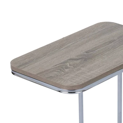 20" Cora Wood Grain Finish And Metal Base C-Table Brown - Teamson Home 5 20" Cora Wood Grain Finish And Metal Base C-Table Brown - Teamson Home - Image 5