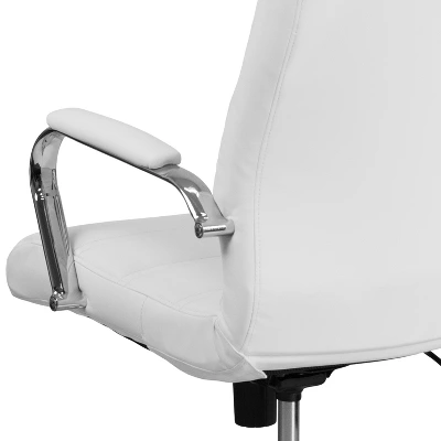 Flash Furniture High Back White LeatherSoft Executive Swivel Office Chair With Chrome Frame And Arms 4 Flash Furniture High Back White LeatherSoft Executive Swivel Office Chair With Chrome Frame And Arms - Image 4