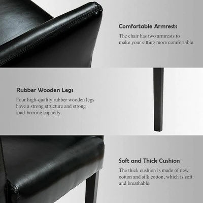 Costway Executive PU Leather Guest Chair Reception Side Arm Chair Upholstered 5 Costway Executive PU Leather Guest Chair Reception Side Arm Chair Upholstered - Image 5