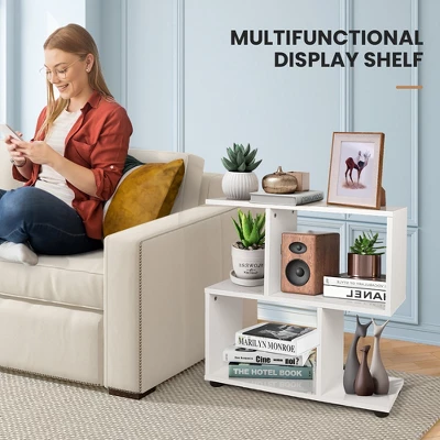 Costway 2-Tier Bookshelf S Shaped Bookcase Storage Rack Display Shelf W/Thick Foot Mats 8 Costway 2-Tier Bookshelf S Shaped Bookcase Storage Rack Display Shelf W/Thick Foot Mats - Image 8