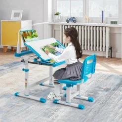 Costway Height Adjustable Kids Study Table And Chair Set W/Bookstand & Light Pink/Light Blue 13 Costway Height Adjustable Kids Study Table And Chair Set W/Bookstand & Light Pink/Light Blue -WorkHaven Sales Shop GUEST f74f0988 49cc 4ed5 a956 160fecf08e2b