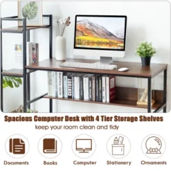 Costway Multi-Functional Computer Desk With 4-tier Storage Shelves 18 Costway Multi-Functional Computer Desk With 4-tier Storage Shelves -WorkHaven Sales Shop GUEST f8068fa2 cffa 442b 880c fbc756e5a55c