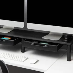 Mind Reader Large Dual Monitor Stand With Storage Riser Black -WorkHaven Sales Shop GUEST f874e74b 6235 4242 a714 21cd180aea5a