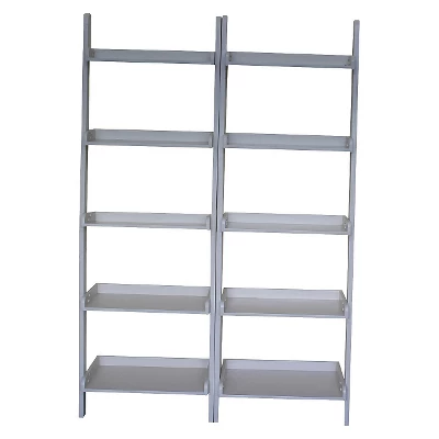 Set Of 2 75.5" 5 Shelf Leaning Bookcases - International Concepts 9 Set Of 2 75.5" 5 Shelf Leaning Bookcases - International Concepts - Image 9