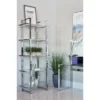 79" Hartford 5 Shelf Bookcase With Glass Shelves Chrome - Coaster