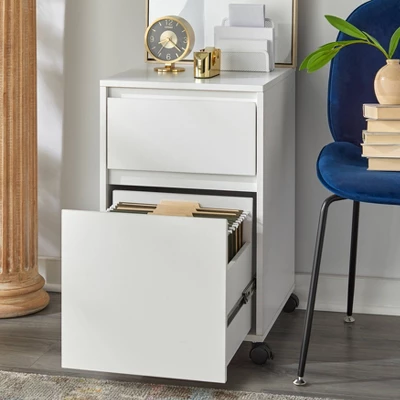 Wenz 2 Drawer Contemporary File Cabinet White - Buylateral 2 Wenz 2 Drawer Contemporary File Cabinet White - Buylateral - Image 2
