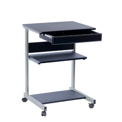 Rolling Laptop Cart With Storage Black - Techni Mobili 6 Rolling Laptop Cart With Storage Black - Techni Mobili - Image 6