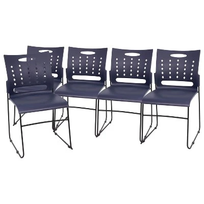 Flash Furniture 5 Pack HERCULES Series 881 Lb. Capacity Sled Base Stack Chair With Air-Vent Back 12 Flash Furniture 5 Pack HERCULES Series 881 Lb. Capacity Sled Base Stack Chair With Air-Vent Back - Image 12
