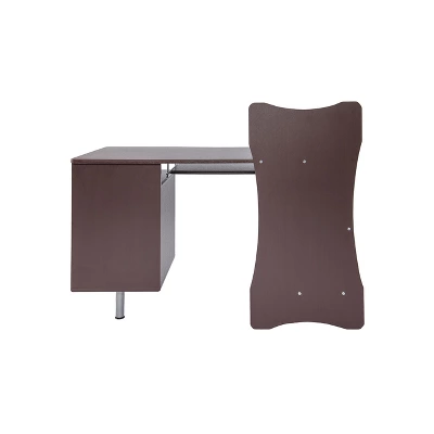 Stylish Computer Desk With Storage Brown - Techni Mobili 6 Stylish Computer Desk With Storage Brown - Techni Mobili - Image 6