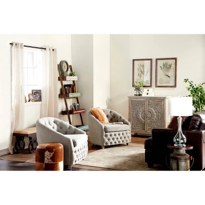 70" Wood 4 Shelf Leaning Shelf Book Shelf Brown - Olivia & May 7 70" Wood 4 Shelf Leaning Shelf Book Shelf Brown - Olivia & May - Image 7