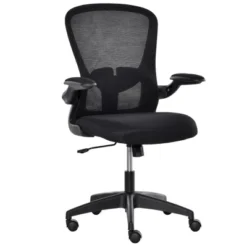 Vinsetto Mid-Back Mesh Home Office Chair, Ergonomic Computer Task Chair With Lumbar Back Support, Adjustable Height, And Flip-Up Arms, Black -WorkHaven Sales Shop GUEST fbfe7c7e 617f 454d b342 61a88f26a202