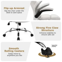 Costway High Back Big & Tall Office Chair Adjustable Swivel W/Flip-up Arm -WorkHaven Sales Shop GUEST fc2a5cf0 3742 47fb b26b 93e04e722496
