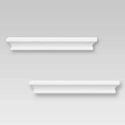 2pc Traditional Wall Shelf Set White - Threshold™ 2 2pc Traditional Wall Shelf Set White - Threshold™ - Image 2