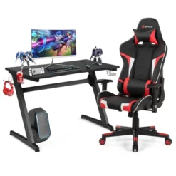 Costway Z-Shaped Racing Style Desk & Massage Gaming Chair Set For Home Office 24 Costway Z-Shaped Racing Style Desk & Massage Gaming Chair Set For Home Office -WorkHaven Sales Shop GUEST fc6cb6f6 4de0 460f a95d 7cd6696da0d7