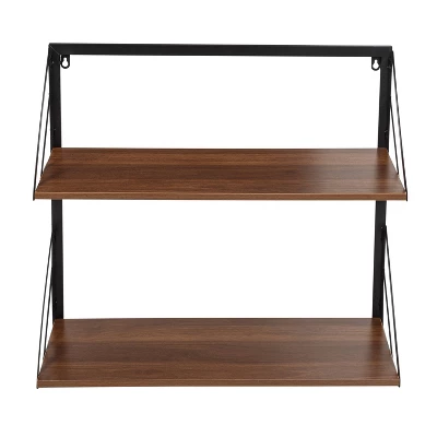 Honey-Can-Do 2 Tier Laundry Shelf With Wood Walnut 3 Honey-Can-Do 2 Tier Laundry Shelf With Wood Walnut - Image 3