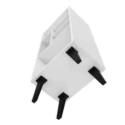 42.32" Mid-High Warren Bookshelf White/Black - Manhattan Comfort 2 42.32" Mid-High Warren Bookshelf White/Black - Manhattan Comfort - Image 2