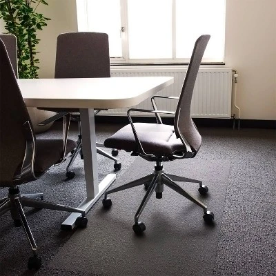 Polycarbonate Chair Mat For Carpets Rectangular Clear - Floortex 2 Polycarbonate Chair Mat For Carpets Rectangular Clear - Floortex - Image 2
