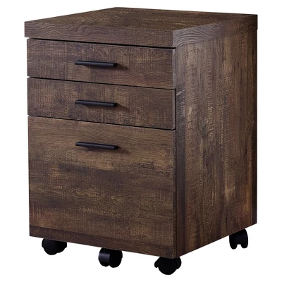 Monarch Specialties 3 Drawer File Cabinet, Filing Cabinet, Brown 1 Monarch Specialties 3 Drawer File Cabinet, Filing Cabinet, Brown