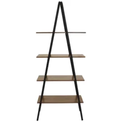Sunnydaze Decor Sunnydaze 4-Shelf Industrial-Style Ladder Bookshelf - MDP With Powder-Coated Steel Frame - Brown 15 Sunnydaze Decor Sunnydaze 4-Shelf Industrial-Style Ladder Bookshelf - MDP With Powder-Coated Steel Frame - Brown -WorkHaven Sales Shop GUEST fe04e253 fd74 4316 9f01 3af72b098686
