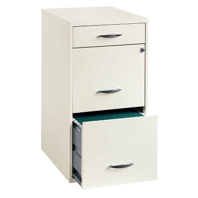 Space Solutions 3 Drawer Letter Width Vertical File Cabinet With Pencil Drawer Pearl White 6 Space Solutions 3 Drawer Letter Width Vertical File Cabinet With Pencil Drawer Pearl White - Image 6