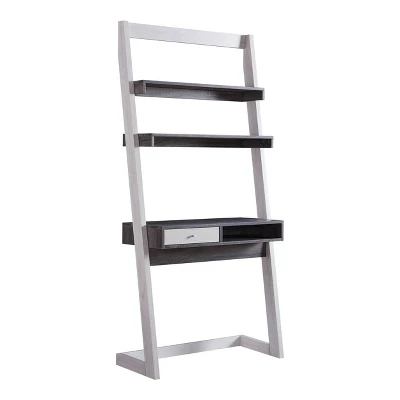 Holten 2 Open Shelves Leaning Desk White Oak/Distressed Gray - MiBasics 4 Holten 2 Open Shelves Leaning Desk White Oak/Distressed Gray - MiBasics - Image 4