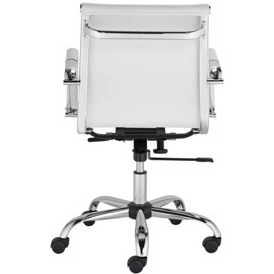 Studio 55D Modern Home Office Chair Swivel Tilt Low Back White Black Chrome Adjustable For Work Desk Home Office Computer 8 Studio 55D Modern Home Office Chair Swivel Tilt Low Back White Black Chrome Adjustable For Work Desk Home Office Computer - Image 8